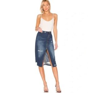 💙One Teaspoon Asymmetrical Society high waisted Denim Pencil Wrap Skirt💙SZ 25